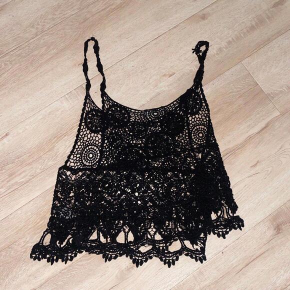 Swim Cover up black lace top - Picture 4 of 4